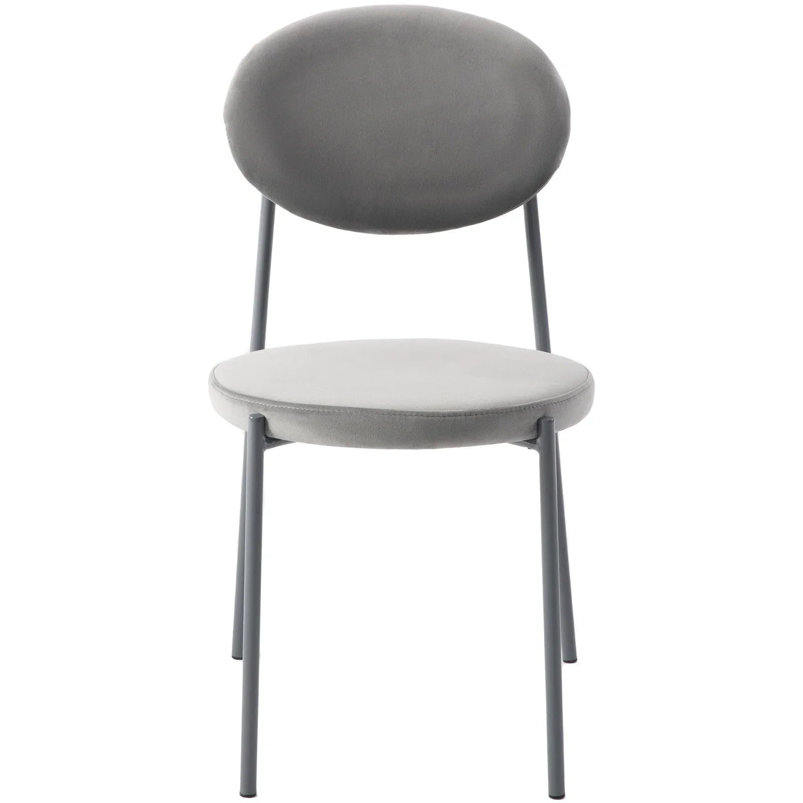 Euston Modern Velvet Dining Side Chair with Powder Coated Grey Steel Frame, Set of 2 - Elax Furniture