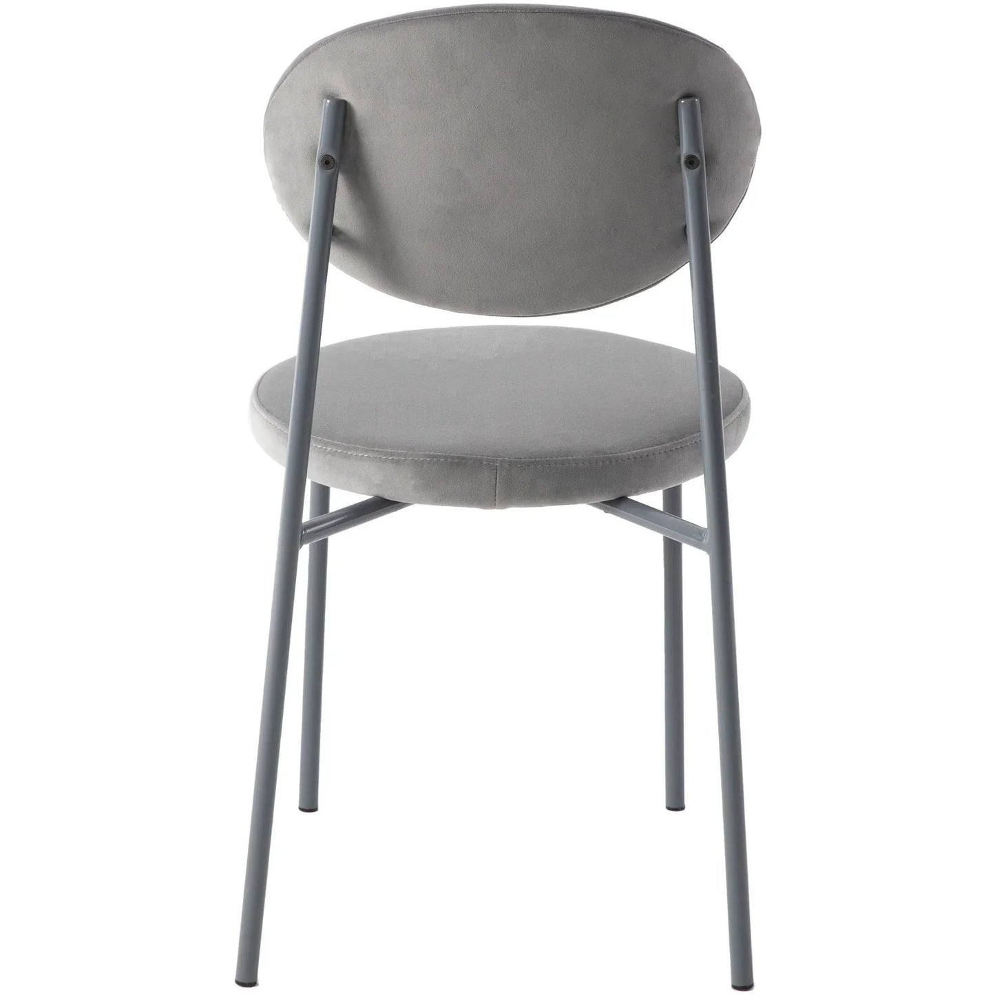 Euston Modern Velvet Dining Side Chair with Powder Coated Grey Steel Frame, Set of 2 - Elax Furniture