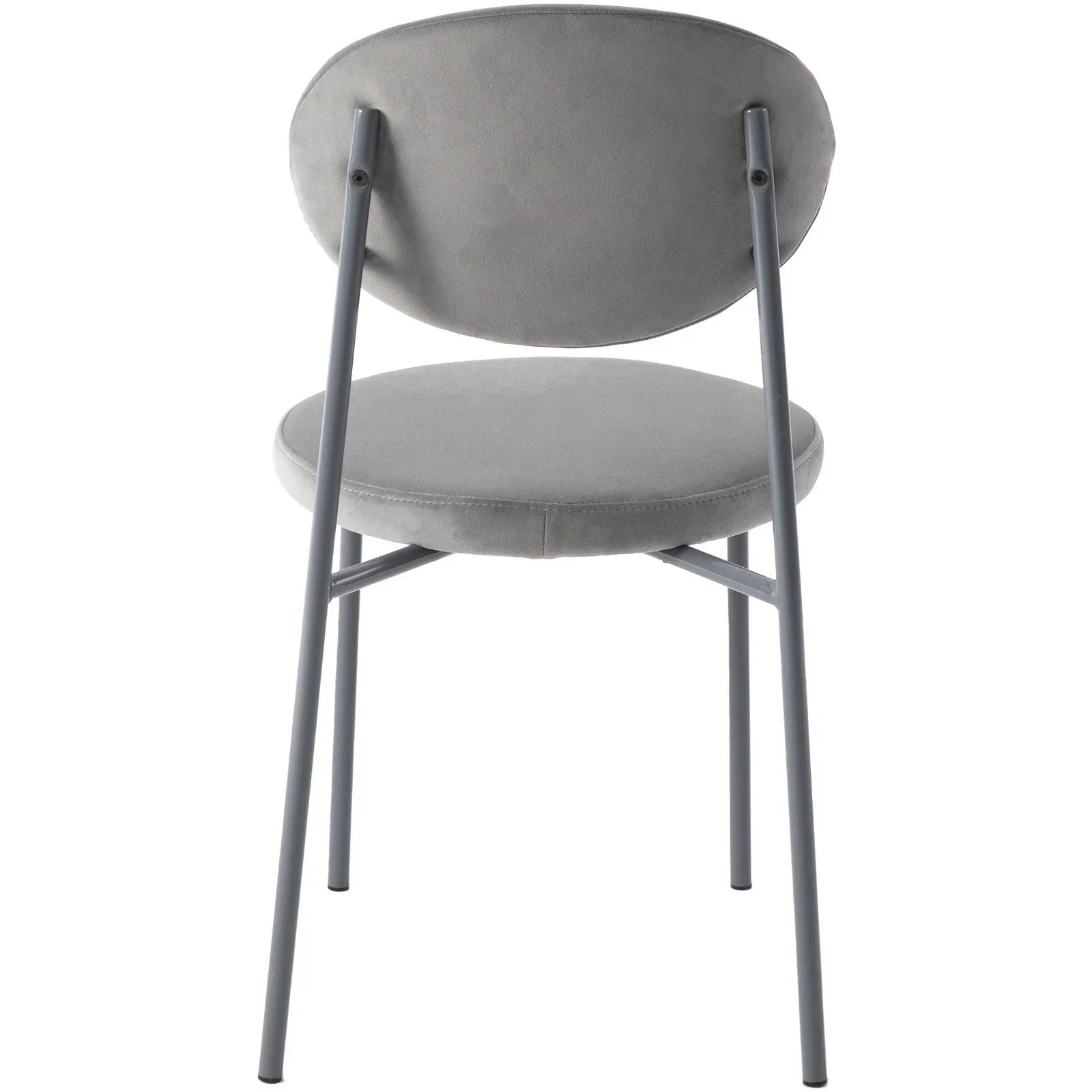 Euston Modern Velvet Dining Side Chair with Powder Coated Grey Steel Frame, Set of 2 - Elax Furniture
