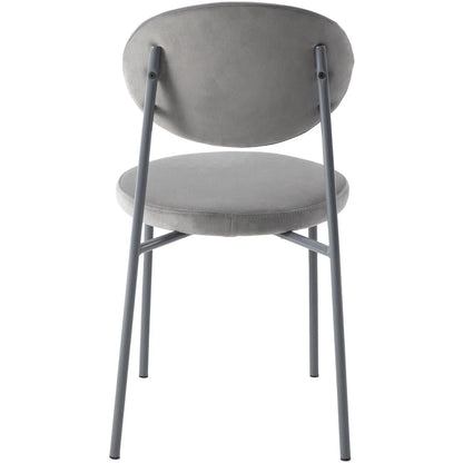 Euston Modern Velvet Dining Side Chair with Powder Coated Grey Steel Frame, Set of 2 - Elax Furniture