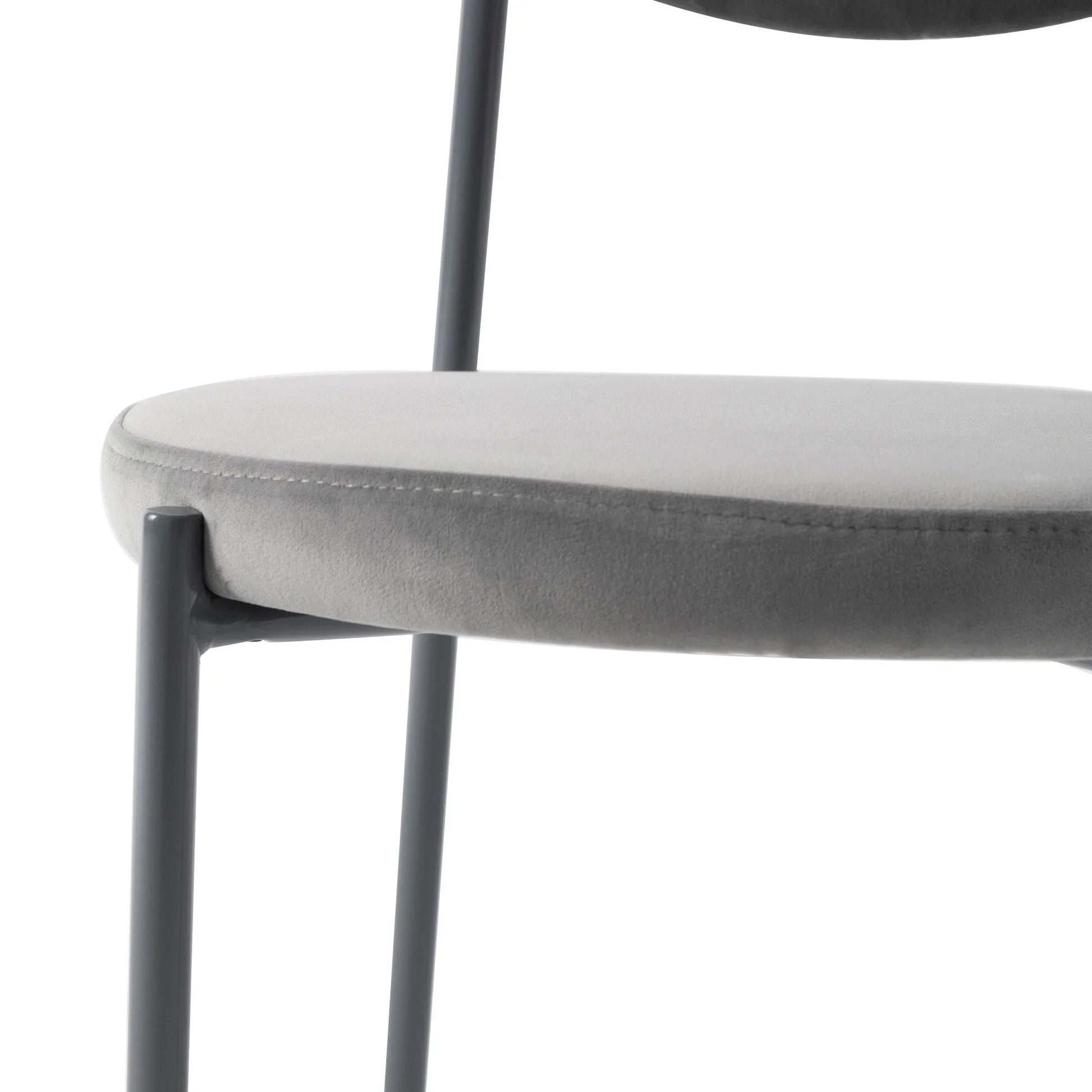 Euston Modern Upholstered Dining Chair with Round Wicker/Velvet Back Style - Elax Furniture