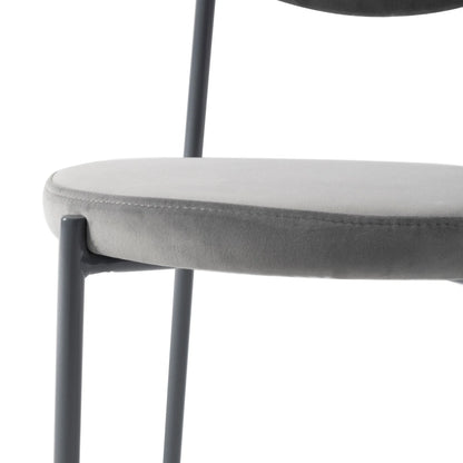Euston Modern Upholstered Dining Chair with Round Wicker/Velvet Back Style - Elax Furniture