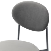Euston Modern Upholstered Dining Chair with Round Wicker/Velvet Back Style - Elax Furniture