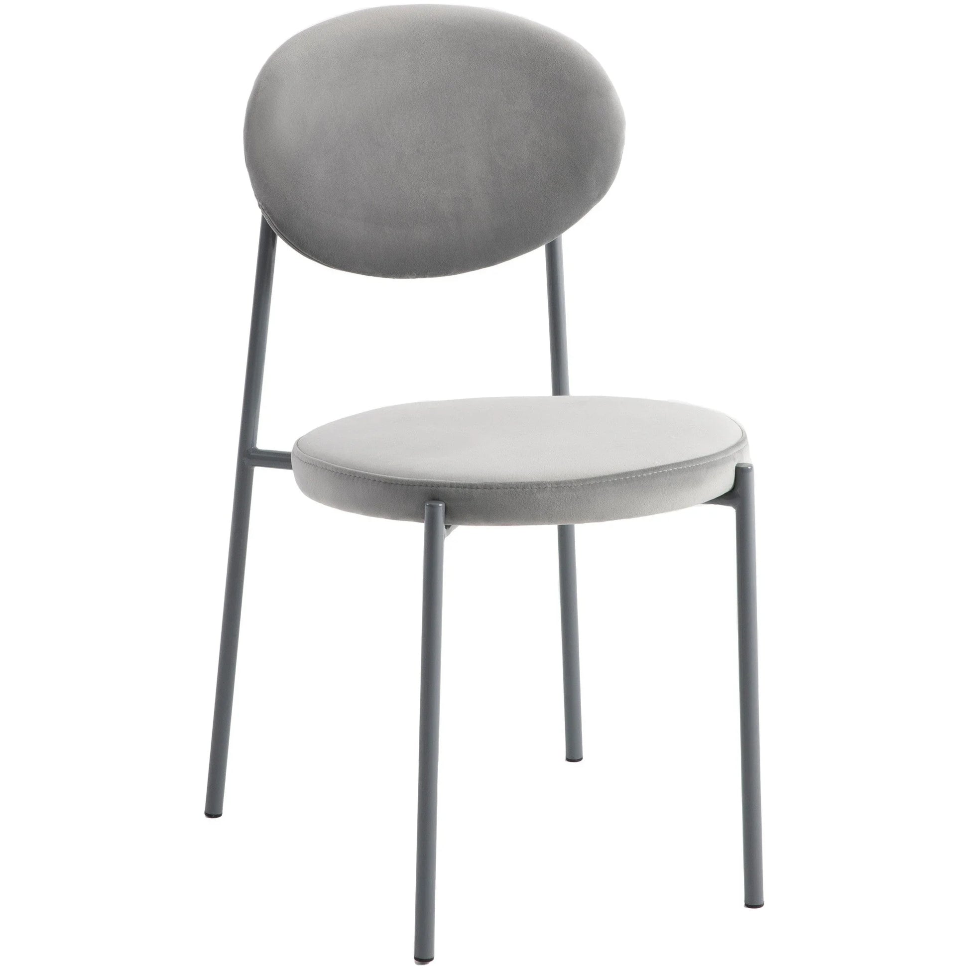 Euston Modern Upholstered Dining Chair with Round Wicker/Velvet Back Style - Elax Furniture