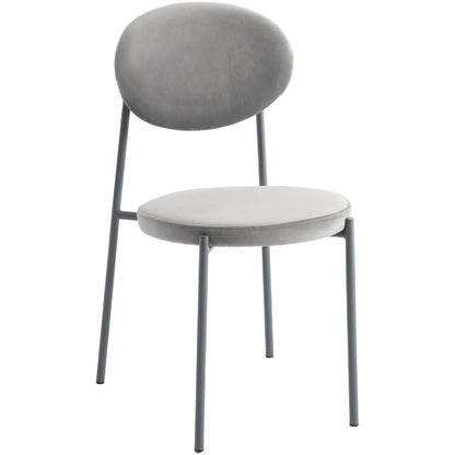 Euston Modern Upholstered Dining Chair with Round Wicker/Velvet Back Style - Elax Furniture
