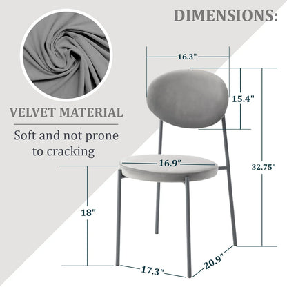 Euston Modern Upholstered Dining Chair with Round Wicker/Velvet Back Style - Elax Furniture