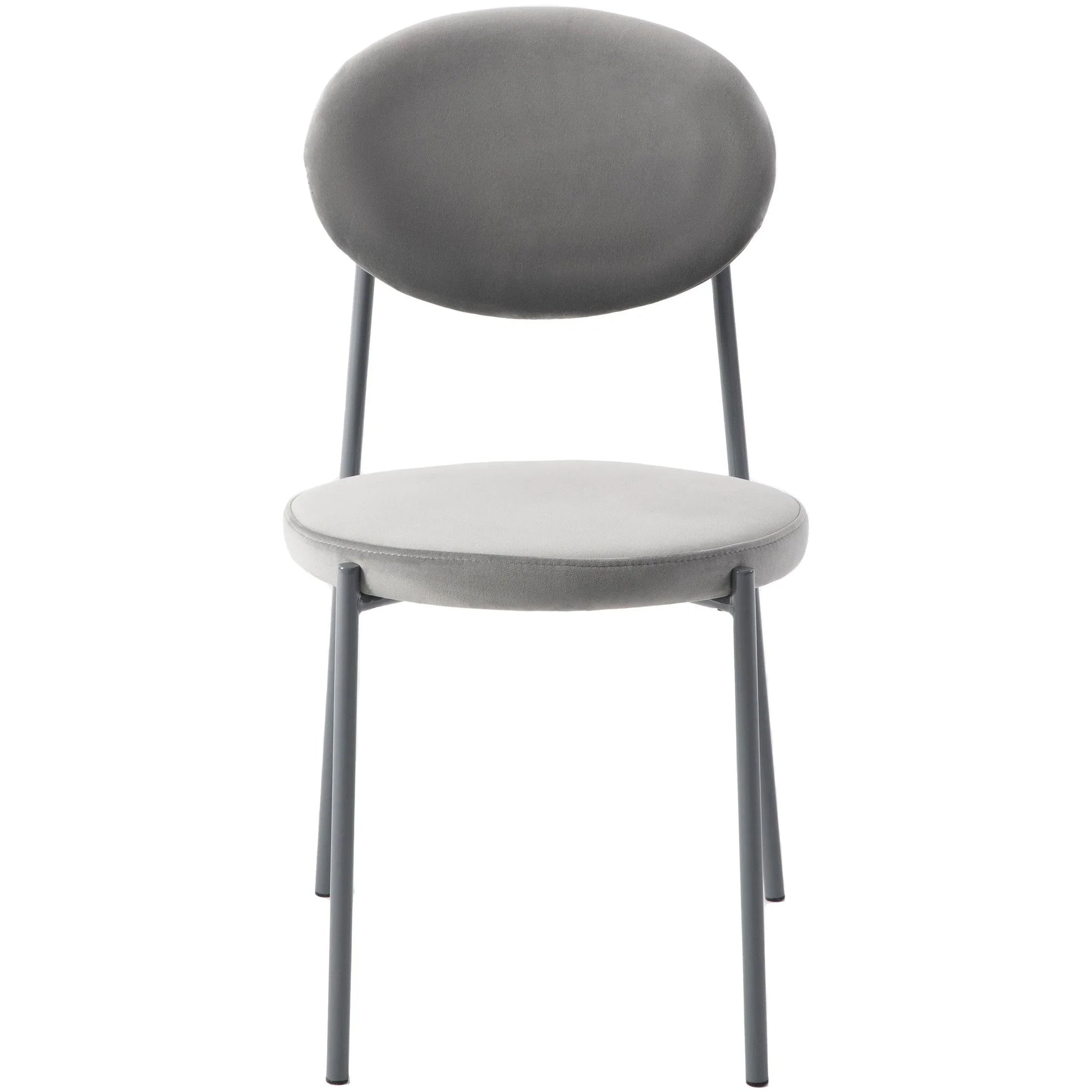 Euston Modern Upholstered Dining Chair with Round Wicker/Velvet Back Style - Elax Furniture