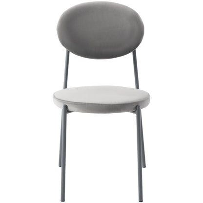 Euston Modern Upholstered Dining Chair with Round Wicker/Velvet Back Style - Elax Furniture