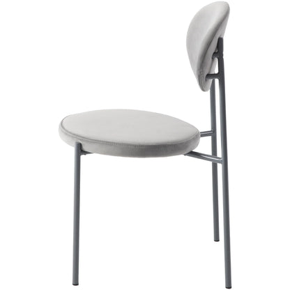 Euston Modern Upholstered Dining Chair with Round Wicker/Velvet Back Style - Elax Furniture