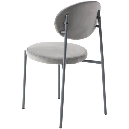 Euston Modern Upholstered Dining Chair with Round Wicker/Velvet Back Style - Elax Furniture