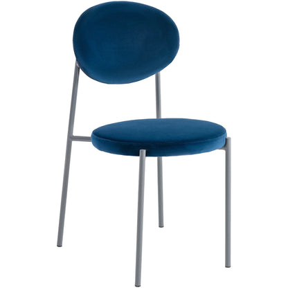Euston Modern Upholstered Dining Chair with Round Wicker/Velvet Back Style - Elax Furniture
