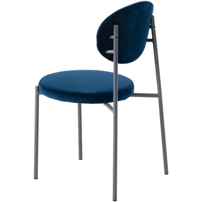 Euston Modern Upholstered Dining Chair with Round Wicker/Velvet Back Style - Elax Furniture