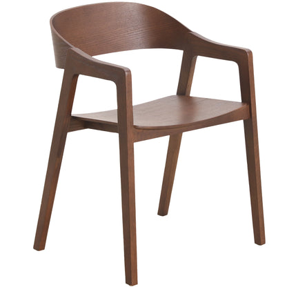 Rivo Dining Chairs in Sturdy Oak Wood with Open Back Design and Armrests - Elax Furniture