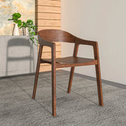 Rivo Dining Chairs in Sturdy Oak Wood with Open Back Design and Armrests - Elax Furniture