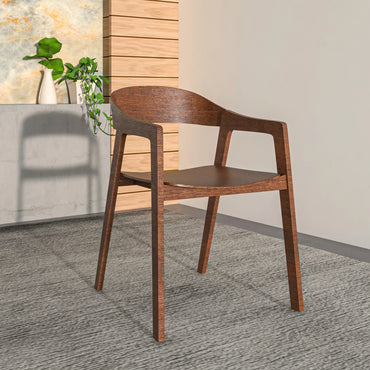Rivo Dining Chairs in Sturdy Oak Wood with Open Back Design and Armrests - Elax Furniture