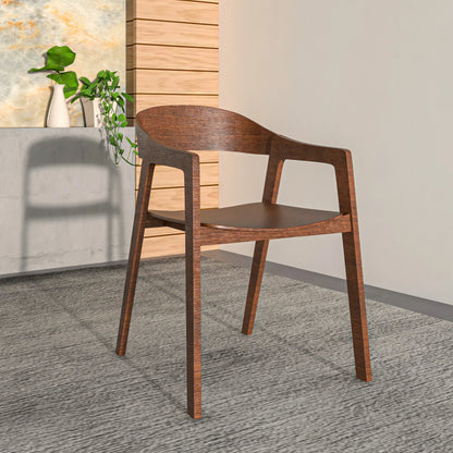 Rivo Dining Chairs in Sturdy Oak Wood with Open Back Design and Armrests - Elax Furniture