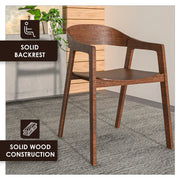 Rivo Dining Chairs in Sturdy Oak Wood with Open Back Design and Armrests - Elax Furniture