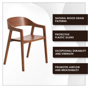 Rivo Dining Chairs in Sturdy Oak Wood with Open Back Design and Armrests - Elax Furniture