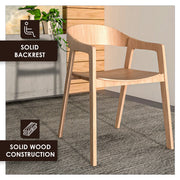 Rivo Dining Chairs in Sturdy Oak Wood with Open Back Design and Armrests - Elax Furniture