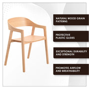 Rivo Dining Chairs in Sturdy Oak Wood with Open Back Design and Armrests - Elax Furniture