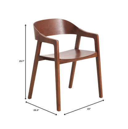 Rivo Dining Chairs in Sturdy Oak Wood with Open Back Design and Armrests - Elax Furniture