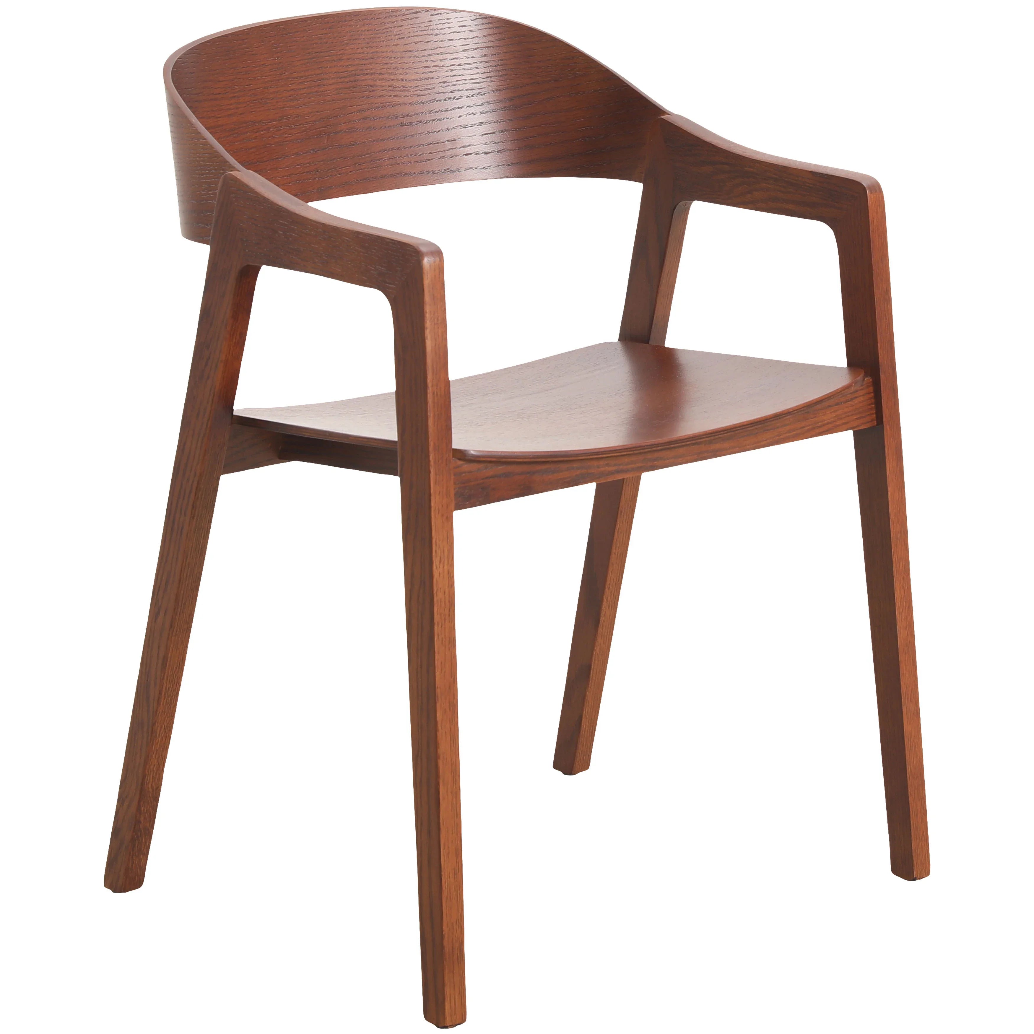 Rivo Dining Chairs in Sturdy Oak Wood with Open Back Design and Armrests - Elax Furniture