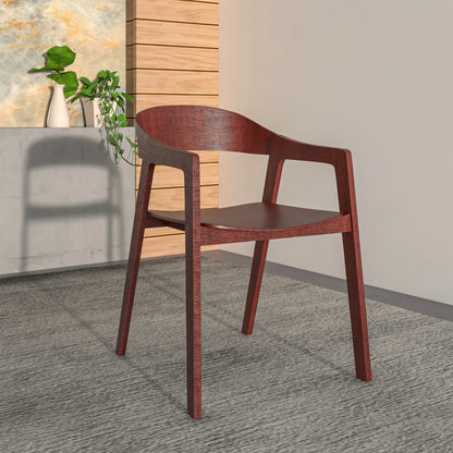 Rivo Dining Chairs in Sturdy Oak Wood with Open Back Design and Armrests - Elax Furniture