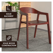 Rivo Dining Chairs in Sturdy Oak Wood with Open Back Design and Armrests - Elax Furniture