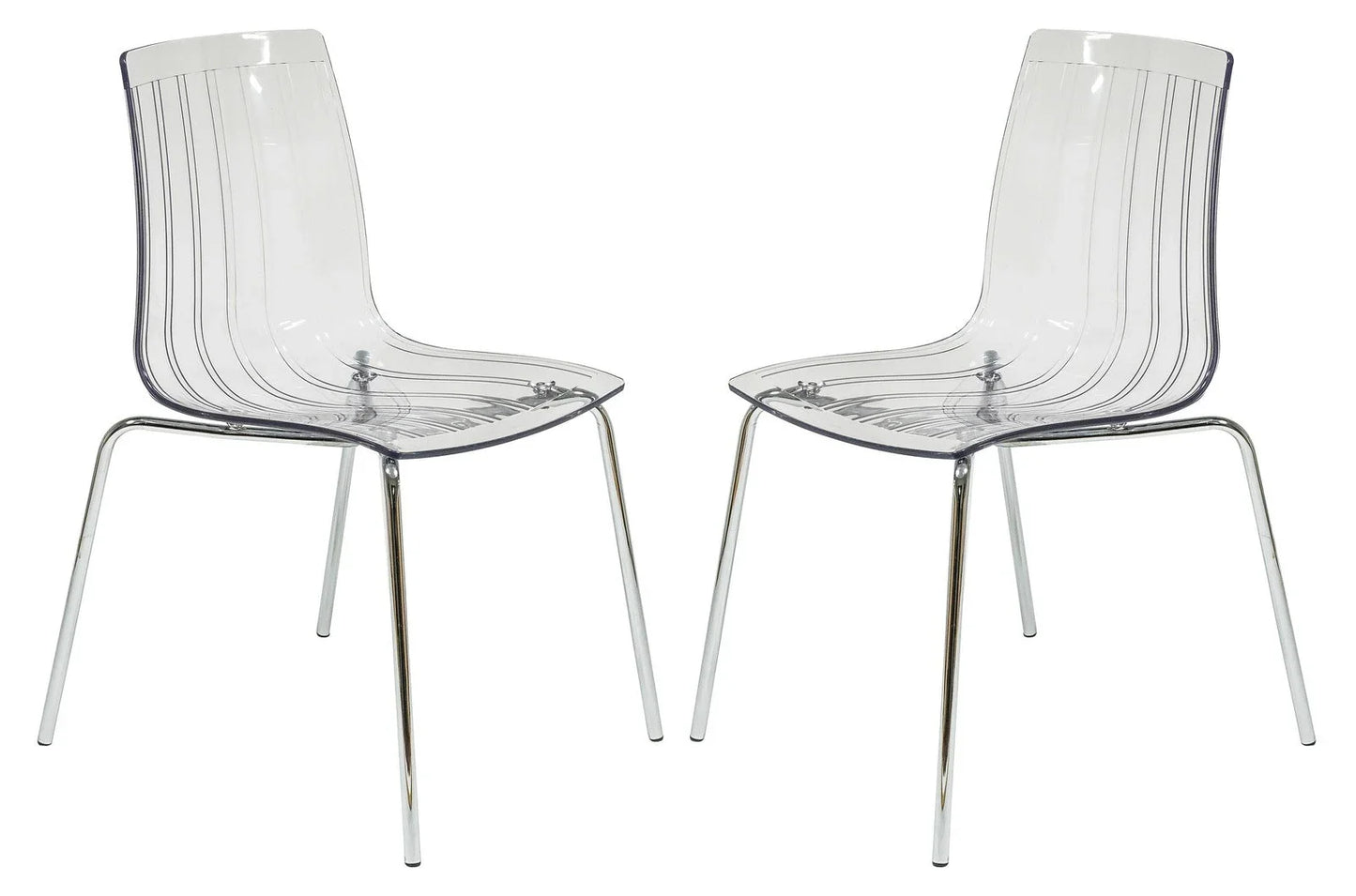 Ralph Dining Chair in Clear Set of 2 - Elax Furniture