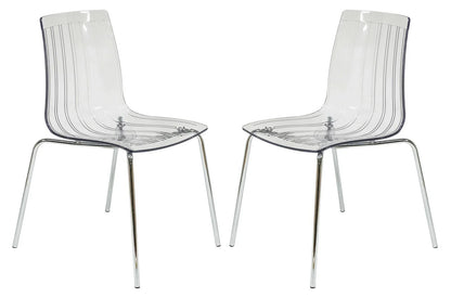 Ralph Dining Chair in Clear Set of 2 - Elax Furniture