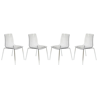 Ralph Dining Chair in Clear Set of 4 - Elax Furniture