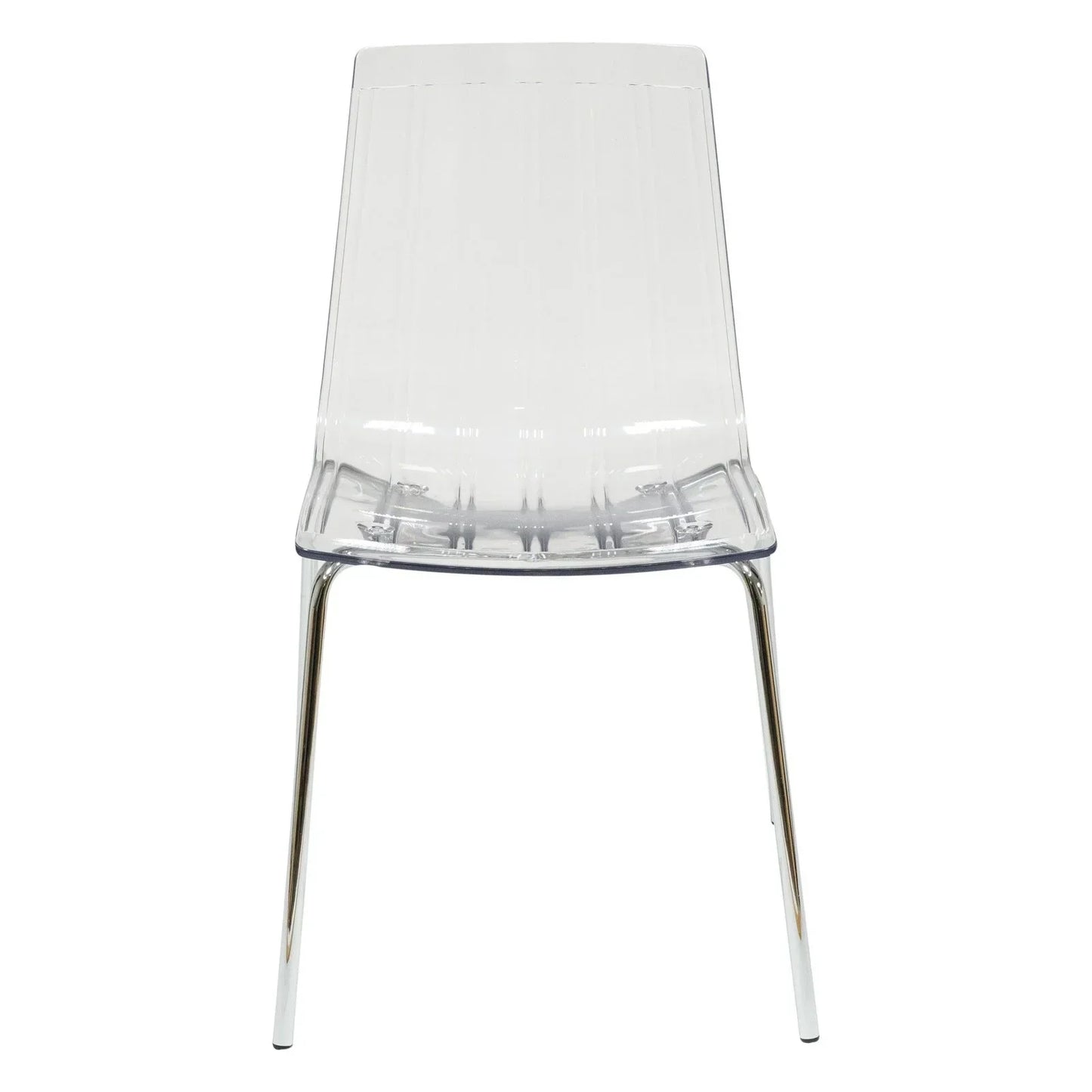 Ralph Modern Pinstripe Design Dining Chair in Chrome - Elax Furniture