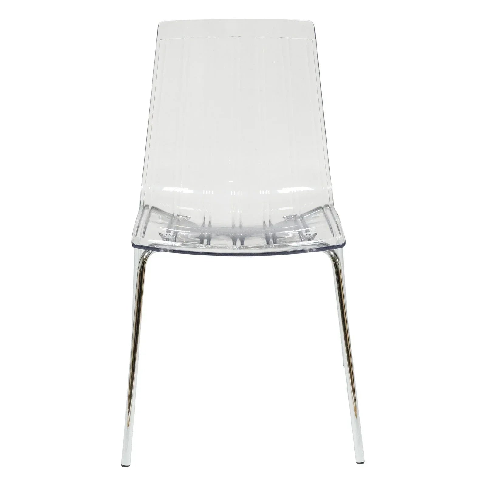 Ralph Modern Pinstripe Design Dining Chair in Chrome - Elax Furniture