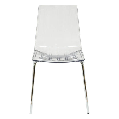 Ralph Modern Pinstripe Design Dining Chair in Chrome - Elax Furniture
