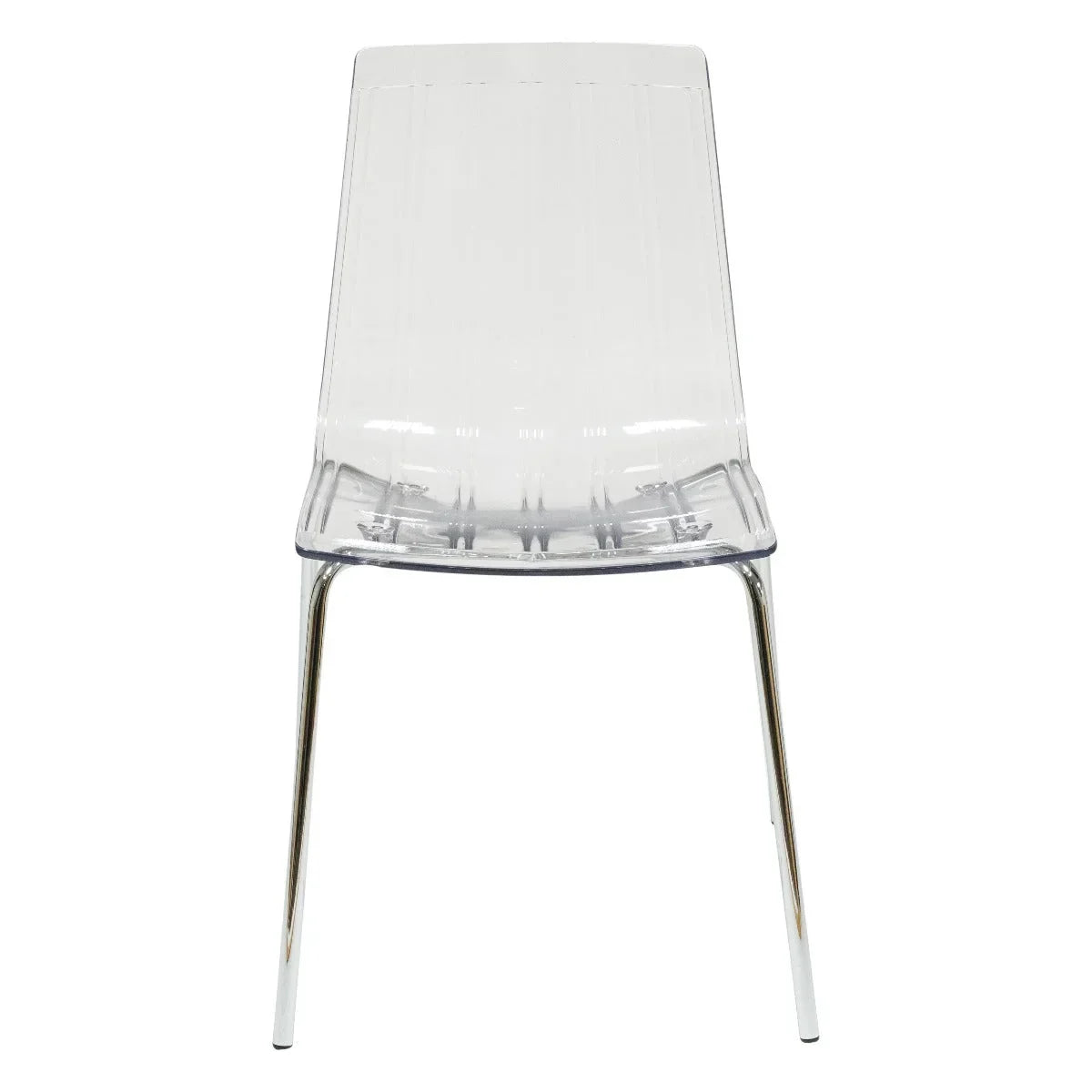 Ralph Modern Pinstripe Design Dining Chair in Chrome - Elax Furniture