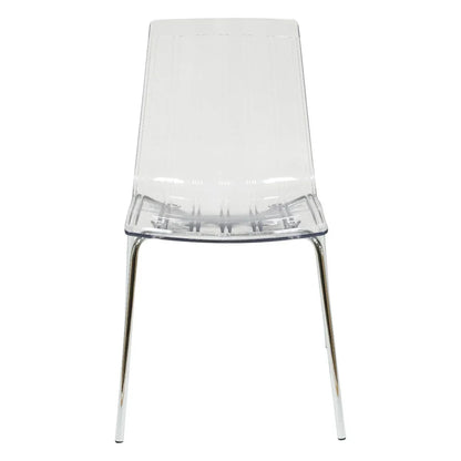 Ralph Modern Pinstripe Design Dining Chair in Chrome - Elax Furniture