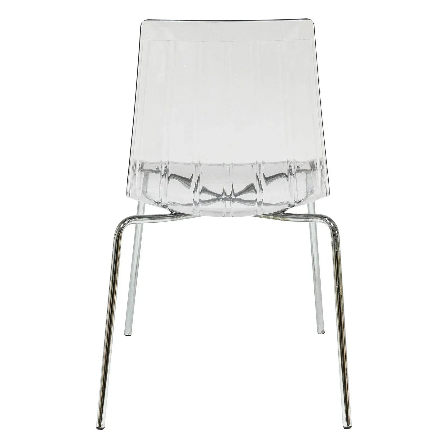 Ralph Modern Pinstripe Design Dining Chair in Chrome - Elax Furniture