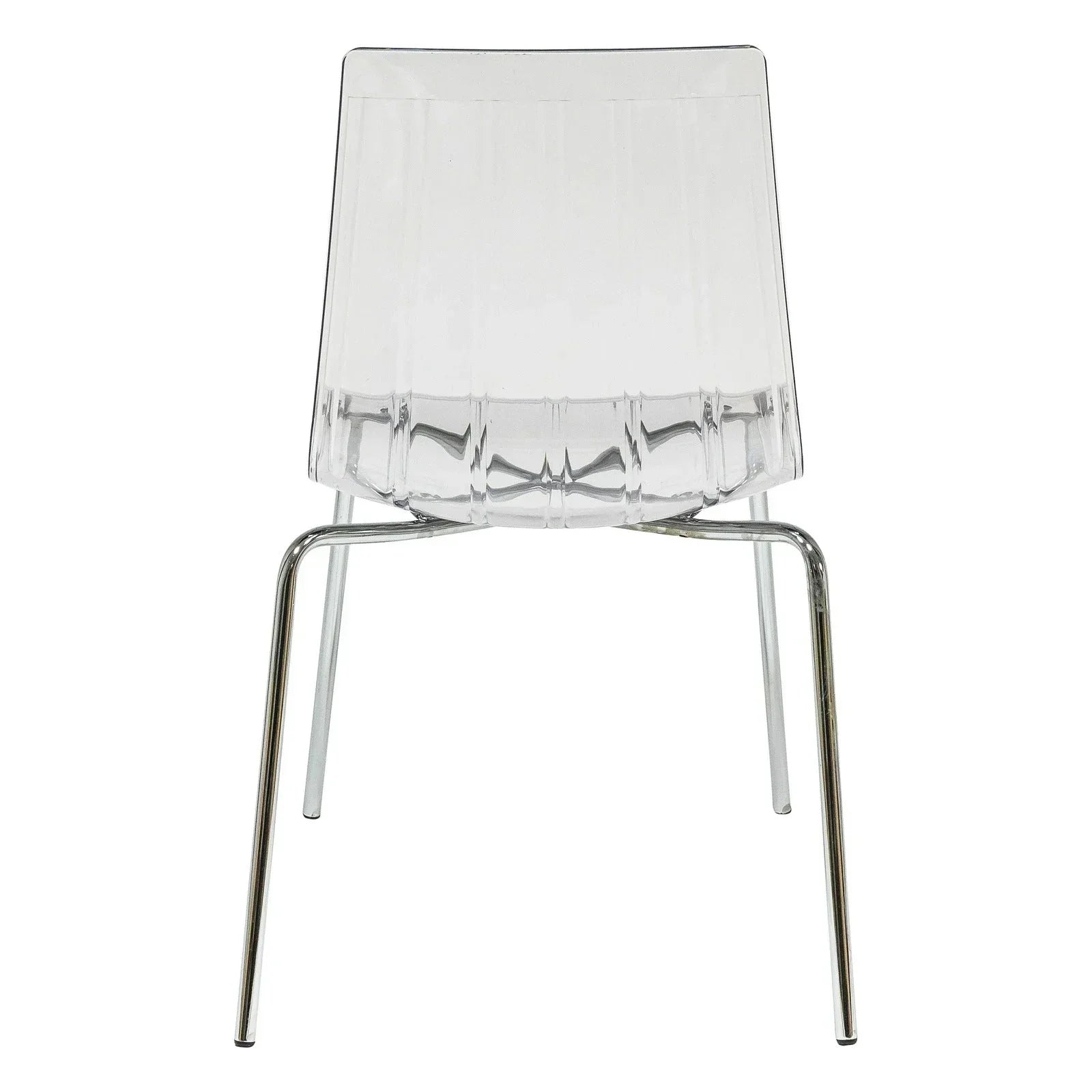 Ralph Modern Pinstripe Design Dining Chair in Chrome - Elax Furniture