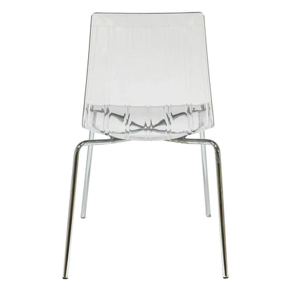 Ralph Modern Pinstripe Design Dining Chair in Chrome - Elax Furniture