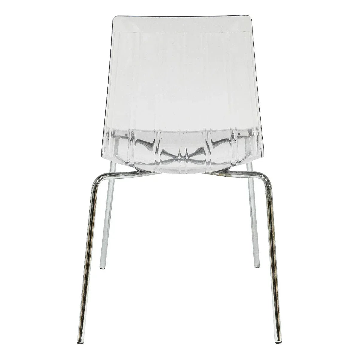 Ralph Modern Pinstripe Design Dining Chair in Chrome - Elax Furniture