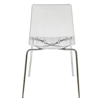 Ralph Modern Pinstripe Design Dining Chair in Chrome - Elax Furniture