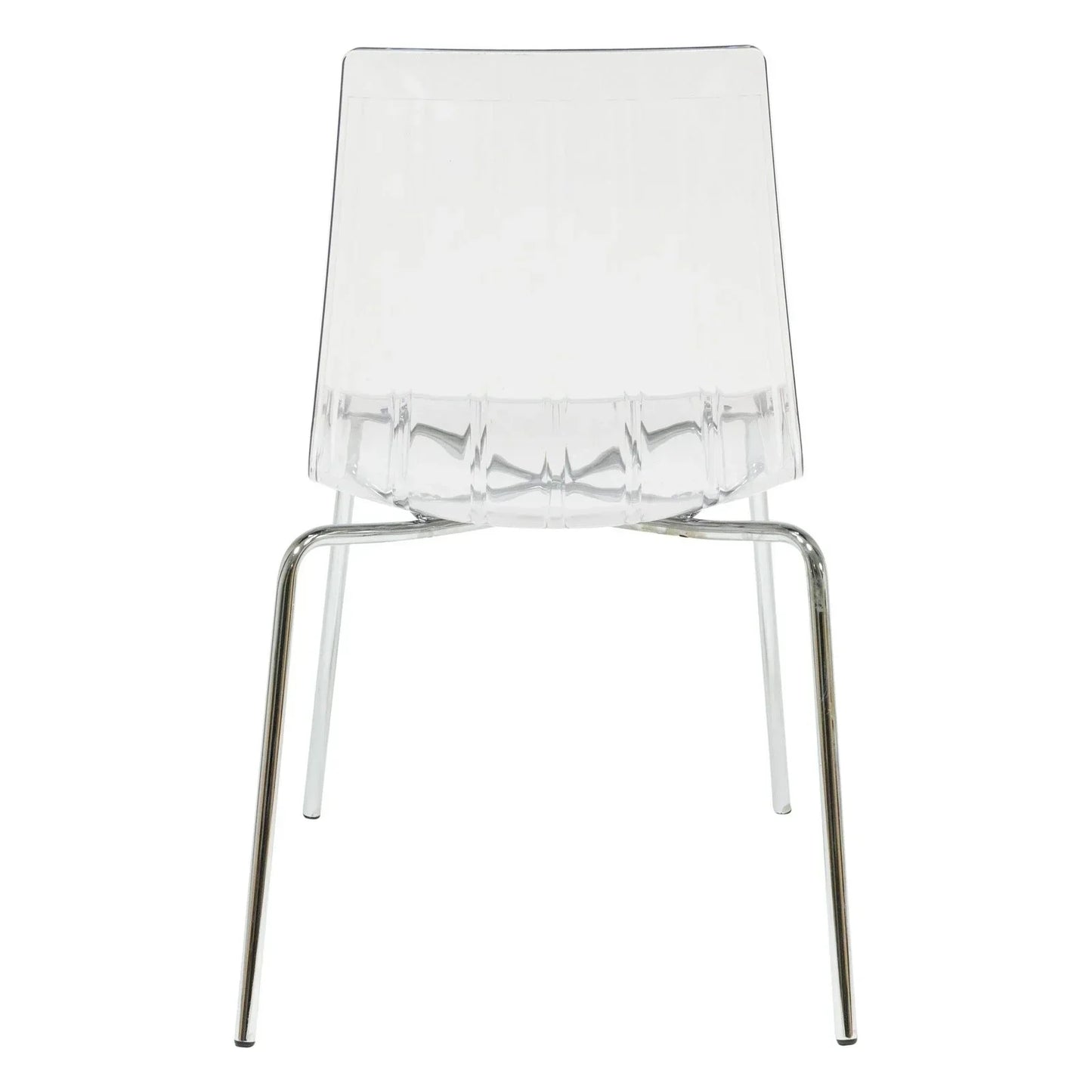 Ralph Modern Pinstripe Design Dining Chair in Chrome - Elax Furniture