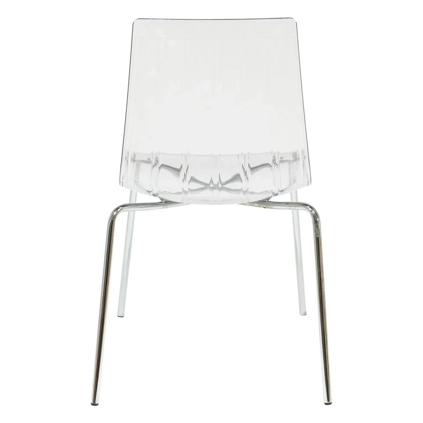 Ralph Modern Pinstripe Design Dining Chair in Chrome - Elax Furniture
