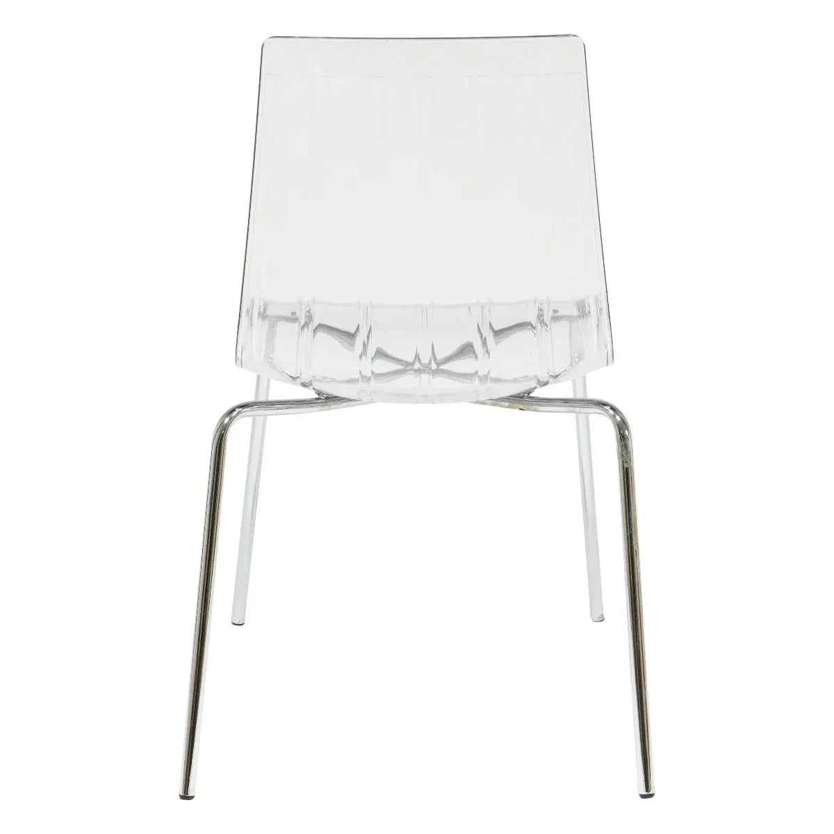 Ralph Modern Pinstripe Design Dining Chair in Chrome - Elax Furniture