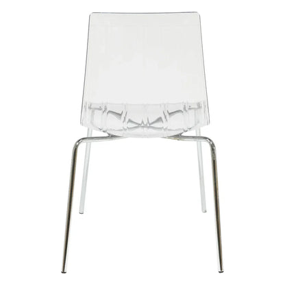 Ralph Modern Pinstripe Design Dining Chair in Chrome - Elax Furniture