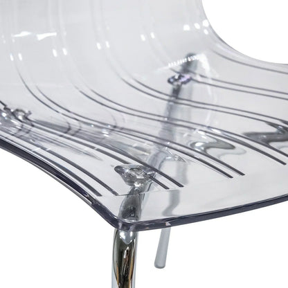 Ralph Modern Pinstripe Design Dining Chair in Chrome - Elax Furniture