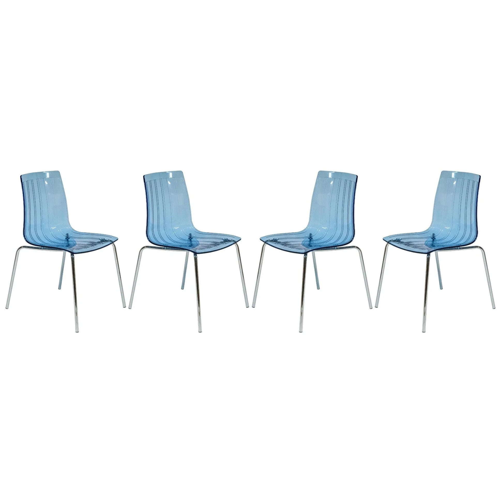 Ralph Dining Chair in Clear Set of 4 - Elax Furniture