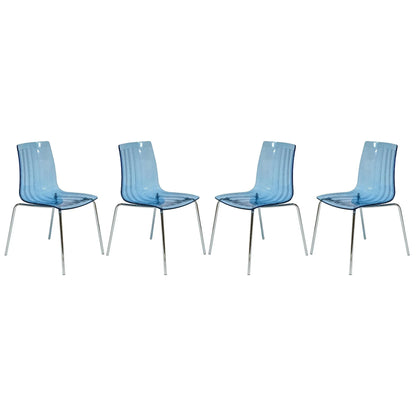 Ralph Dining Chair in Clear Set of 4 - Elax Furniture