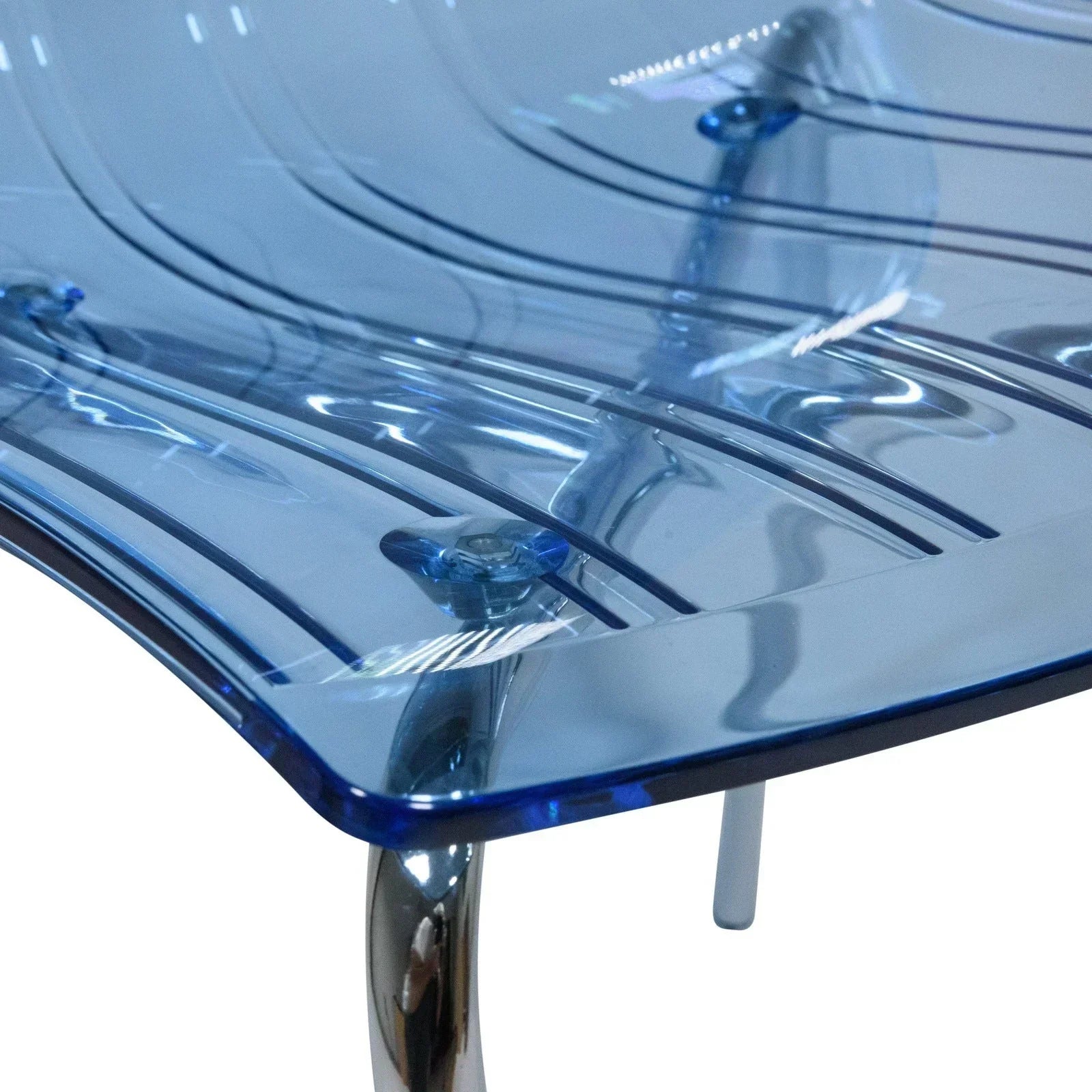 Ralph Modern Pinstripe Design Dining Chair in Chrome - Elax Furniture