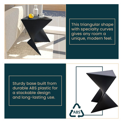 Randolph Triangular Accent Side Table in ABS/PC Plastic - Elax Furniture